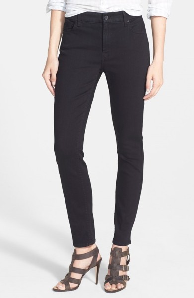 Jen7 Stretch Skinny Jeans overdye black