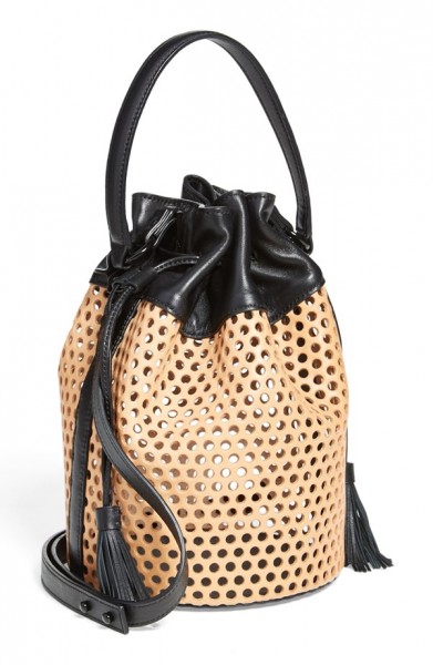 Loeffler Randall Industry Handheld Openwork Leather Bucket Bag