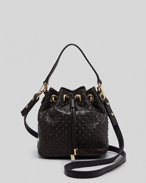 MILLY Crossbody - Perry Dot Mini Drawstring Studded Bucket