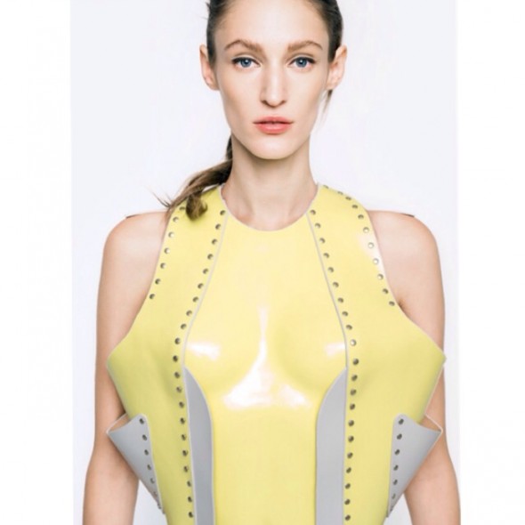 Marina Hoermanseder yellow bustier