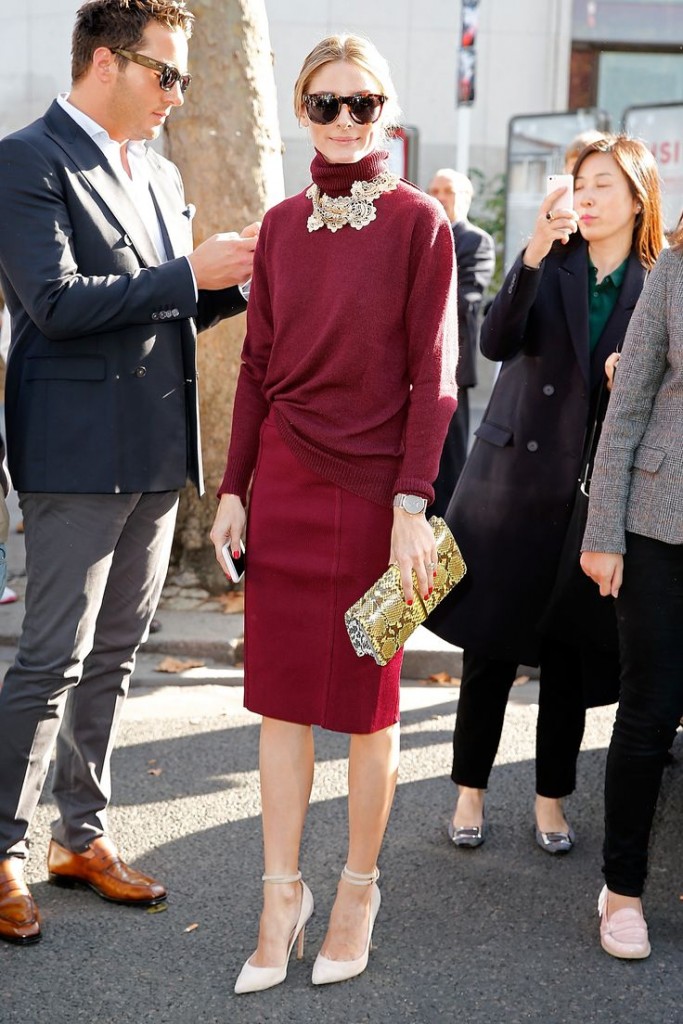 Olivia Palermo oxblood fashion