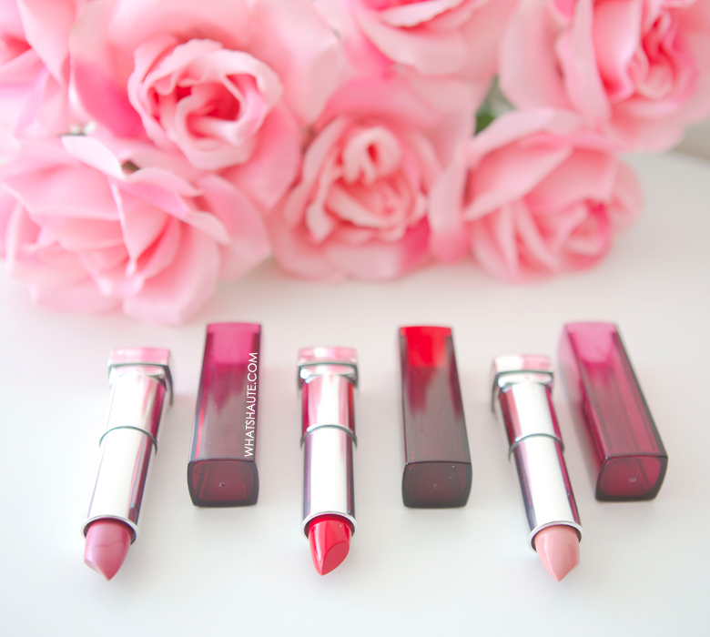 Valentine's Day beauty - Maybelline Color Sensational Lip Color - Born With It, Pink Wink, Are You Red-dy