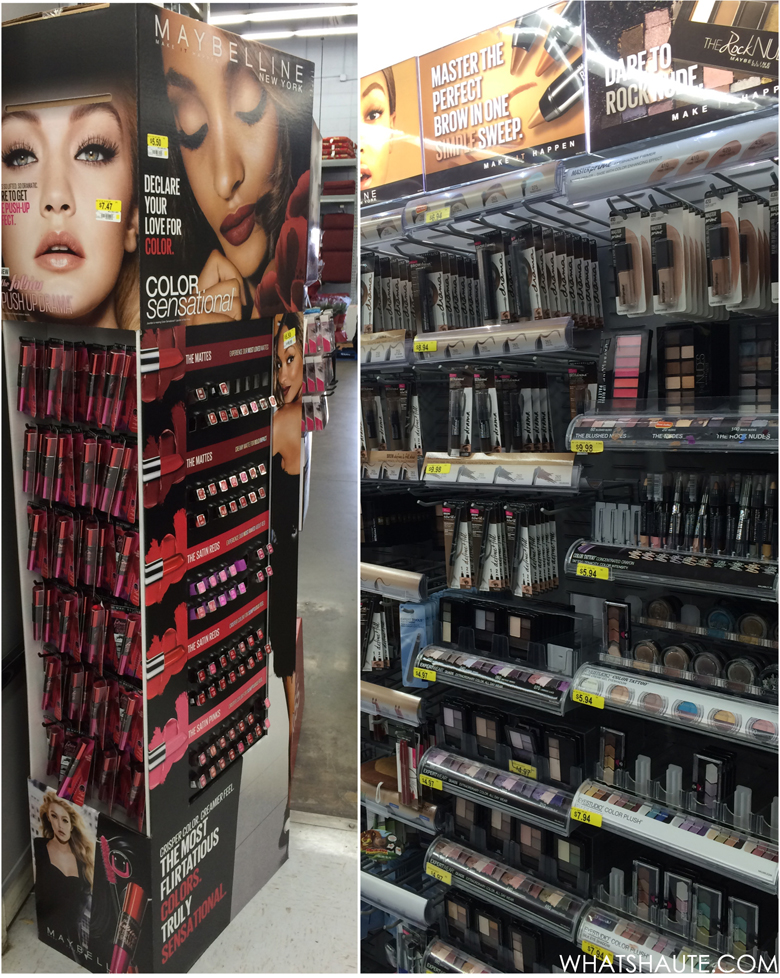 Maybelline aisle endcap at Walmart