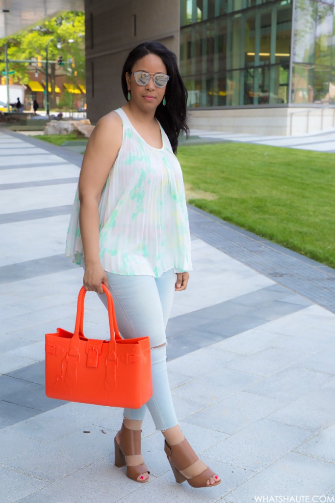 Great Bag Co. Model M. EVA tote by Robert Verdi, Topaz (orange)