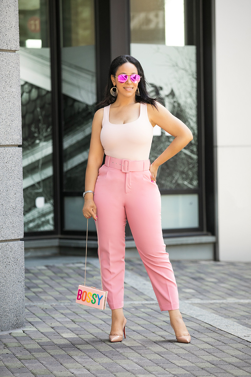 14 Girl Bosses Share Their Tips on Running a Successful Business, I'm Not Bossy - I'm the Boss, What I'm Wearing: Aldo Bossy Clutch bag, Zara tank top and high waist belted trousers, Christian Louboutin Pigalle pumps, H&M sunglasses