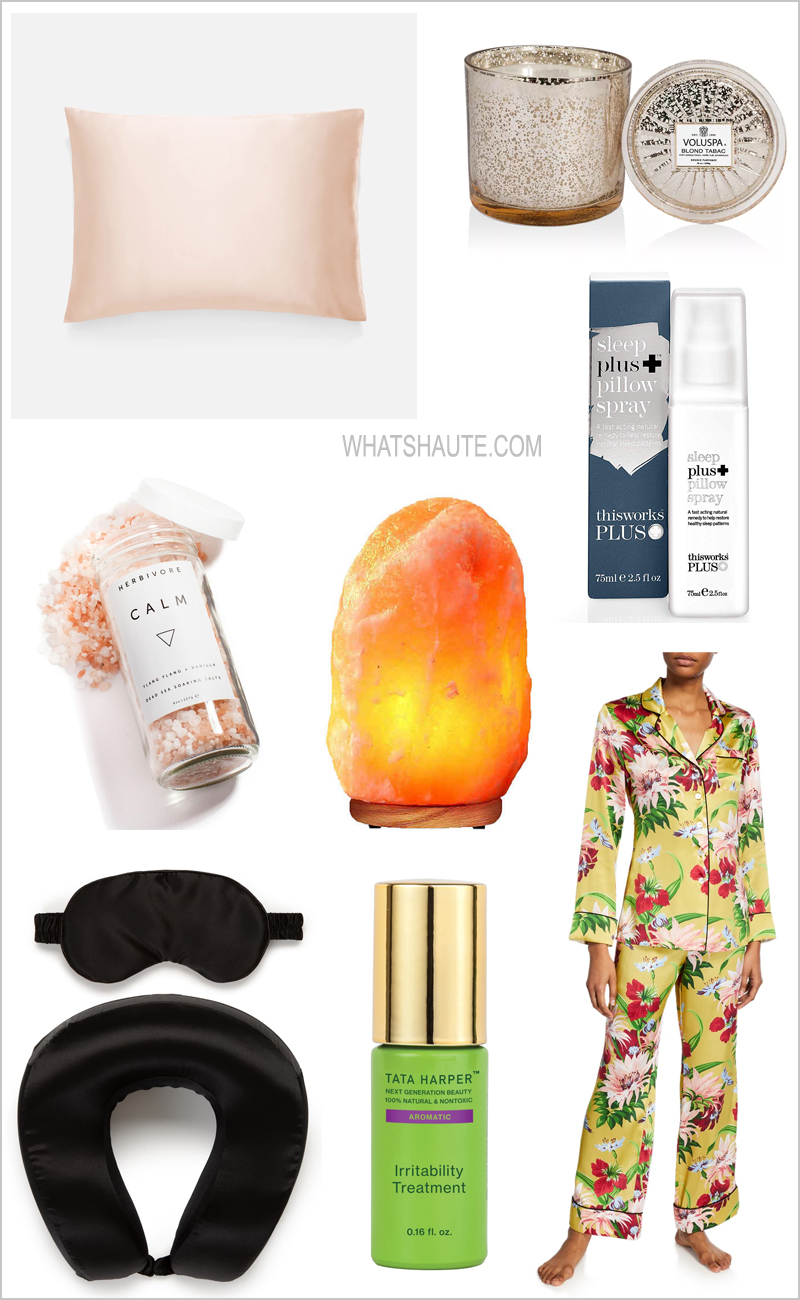 2019 Holiday Gift Guide for Self-Care and Relaxation - Casper Mattress, Casper Weighted Blanket, Olivia Von Halle's Lila Havana Floral Classic Two-Piece PJ Set, Brooklinen Mulberry Silk Pillowcases, Tata Harper's Aromatic Irritability Treatment, this works Deep Sleep Pillow Spray, Ulta, Calpak Silk Travel Neck Pillow and Eye Mask Set, Himalayan Salt Lamps, Bed Bath and Beyond, Herbivore Botanicals Soaking Salts in Calm, David's Tea Sweet Indulgence 12 Tea Sampler, Matching Christmas Family Flannel Pajamas, Land's End, Turkish cotton, Brooklinen Super-Plush Robe, Muse: The Brain Sensing Headband, Daily Harvest frozen smoothies, Voluspa Maison Candles, Anthropologie, Smoko Toasty Heatable Plushies, Urban Outfitters, Muji's Portable Aroma Diffuser, Pratt Daddy Crystals, Heidi Montag, Spencer Pratt, The Hills