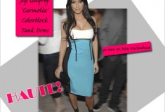 Kim Kardashian Looks Haute in her Jay Godfrey Carmella Colorblock Tank Dress