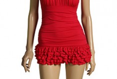 Suit up in the Color Bloom Ruffle Swimdress by Juicy Couture