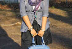My Style: Got The Blues (Priorities chambray shirt + Gap skirt + Rebecca Minkoff Morning After bag)