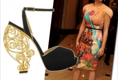 Get her haute look: Katy Perry in Manish Arora and Charlotte Olympia Avalon sandals