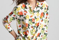 Haute buy: Equipment Floral Print Daddy Tie Front Blouse