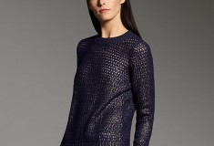 Narciso Rodriguez for DesigNation Foil Open-Work Sweater