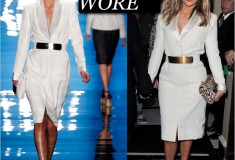 What she wore: Jennifer Lopez in Reem Acra, Christian Louboutin & Valentino