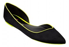 Cameron Silver For Nine West SID flat in black yellow pony
