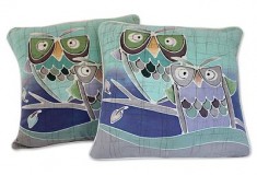 Mischievous Owls Artisan Crafted Cotton Cushion Covers