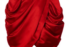 Balmain x H&M red skirt