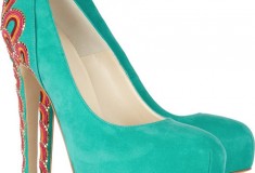 Bring the drama in Brian Atwood’s Claudia Embroidered Suede Pumps