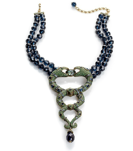 Heidi Daus "Spellbinding Snake" Beaded Drop Necklace