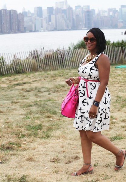 My style: Dizzy Anchors (J. Crew Anchor dress + Celine Luggage Tote ...