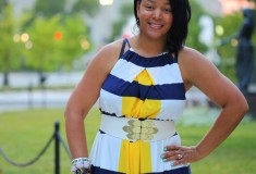 My style: Stripes & stripes (Maggy London Nautical Stripe Maxi Dress + Bottega Veneta sandals + Marc by Marc Jacobs Satchel)