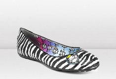 Jimmy Choo and Rob Pruitt CUTIE Zebra Print Glitter Ballet Pumps