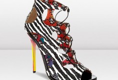 Jimmy Choo and Rob Pruitt DIFFUSE Zebra Print Glitter Sandals