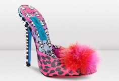 Jimmy Choo and Rob Pruitt TICKLE Leopard Print Patent Boudoir Mules