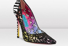 Jimmy Choo and Rob Pruitt signature ANOUK lace, Mirror Leather and Zebra Print Glitter Pump