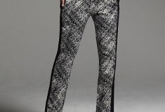 Narciso Rodriguez for DesigNation Basketweave Charmeuse Pants