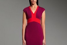 Narciso Rodriguez for DesigNation Colorblock Ponte short sleeved Sheath Dress