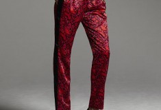 Narciso Rodriguez for DesigNation Paisley Charmeuse Pants