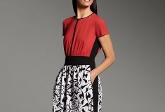 Narciso Rodriguez for DesigNation Scroll Mixed-Media Dress