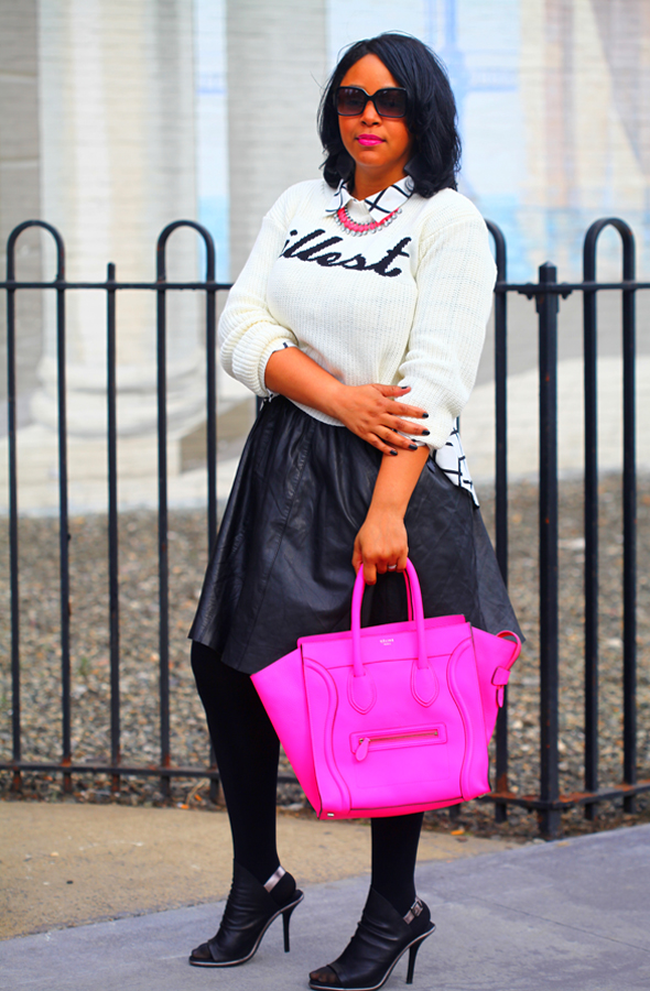 My style: The 'Illest' (boohoo sweater, Muubaa leather skirt + Celine ...
