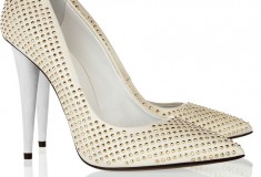 What She Wore: Paula Patton in Burberry Prorsum’s Silk Heart Print Shirt and Translucent rubber pencil skirt & Giuseppe Zanotti ‘Ester’ studded leather pumps