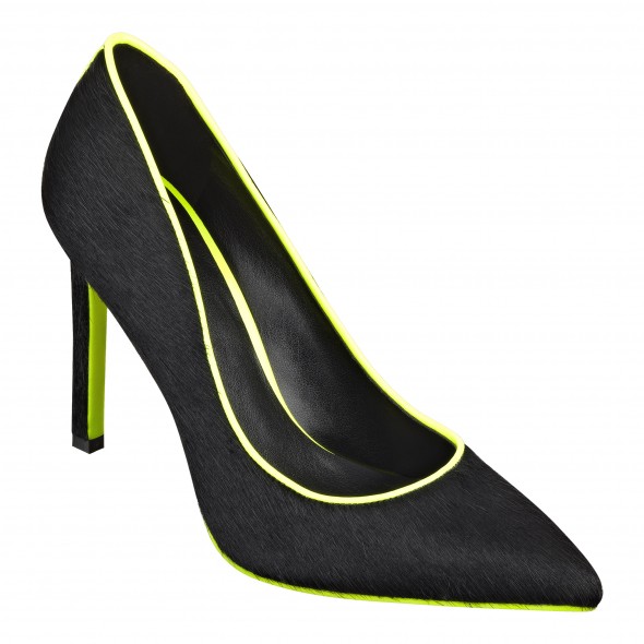 Cameron Silver For Nine West JACE pump in black yellow pony