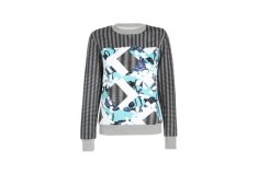 Peter Pilotto x Target Sweatshirt blue floral check print