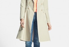 SJP by Sarah Jessica Parker Manhattan Grosgrain Trim Skirted Trench Coat