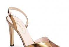 SJP by Sarah Jessica Parker Slim Peep Toe Pump in Bronze Specchio