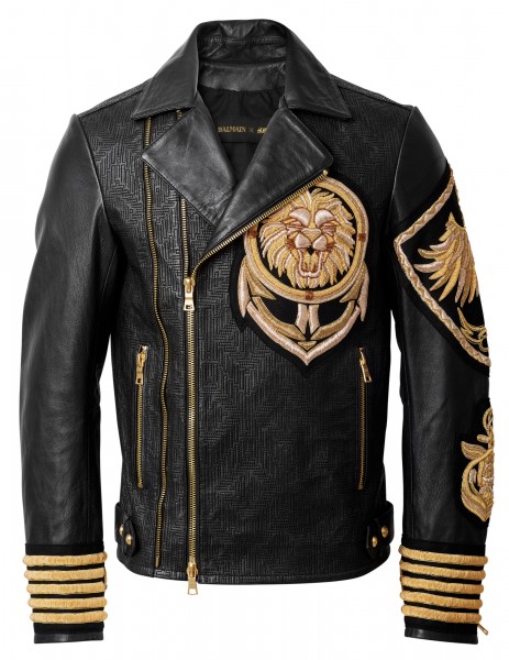 Balmain x H&M black men's moto jacket