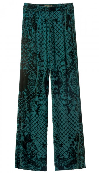 Balmain x H&M green print palazzo pants