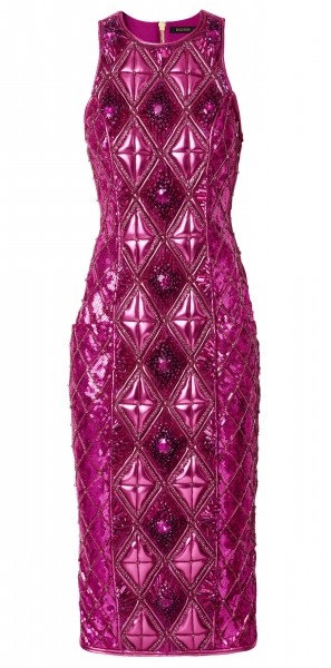 Balmain x H&M metallic pink dress