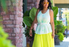 #TBT: Neon Pleated Maxidress