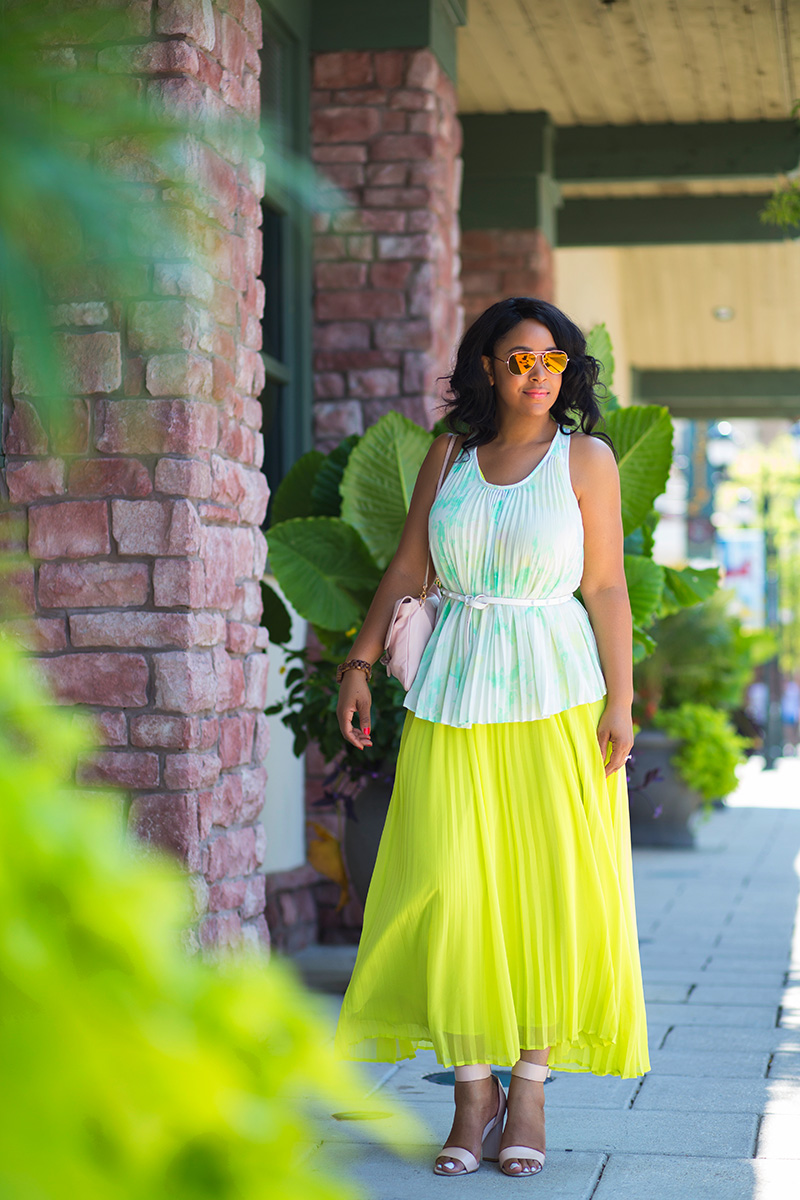 #TBT: Neon Pleated Maxidress - What's Haute™